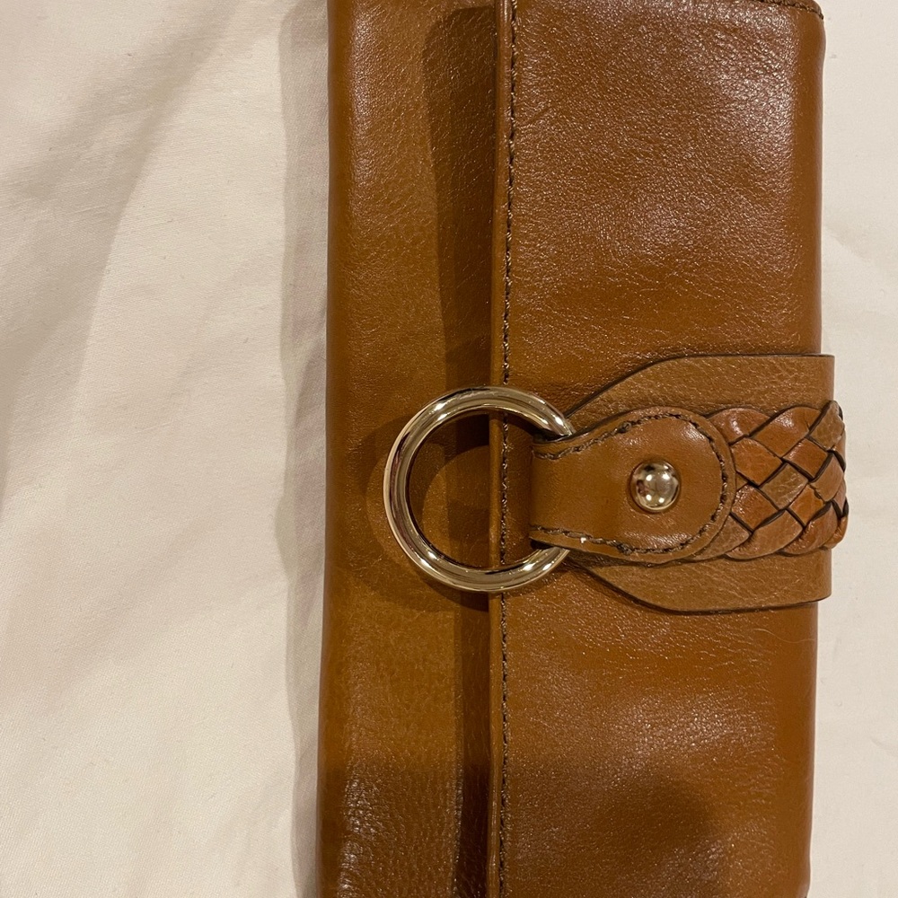 Banana Republic Caramel Brown Leather Clutch Wallet
